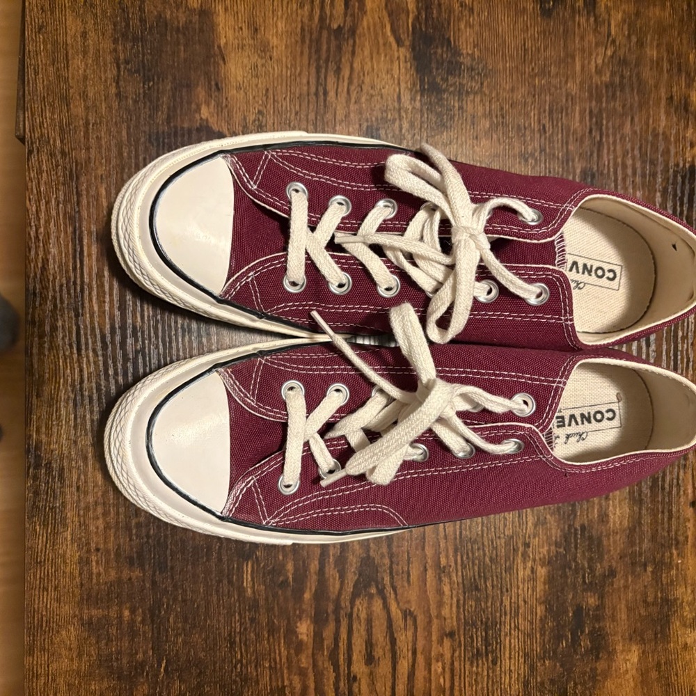 Converse Burgundy and Cream Sneakers